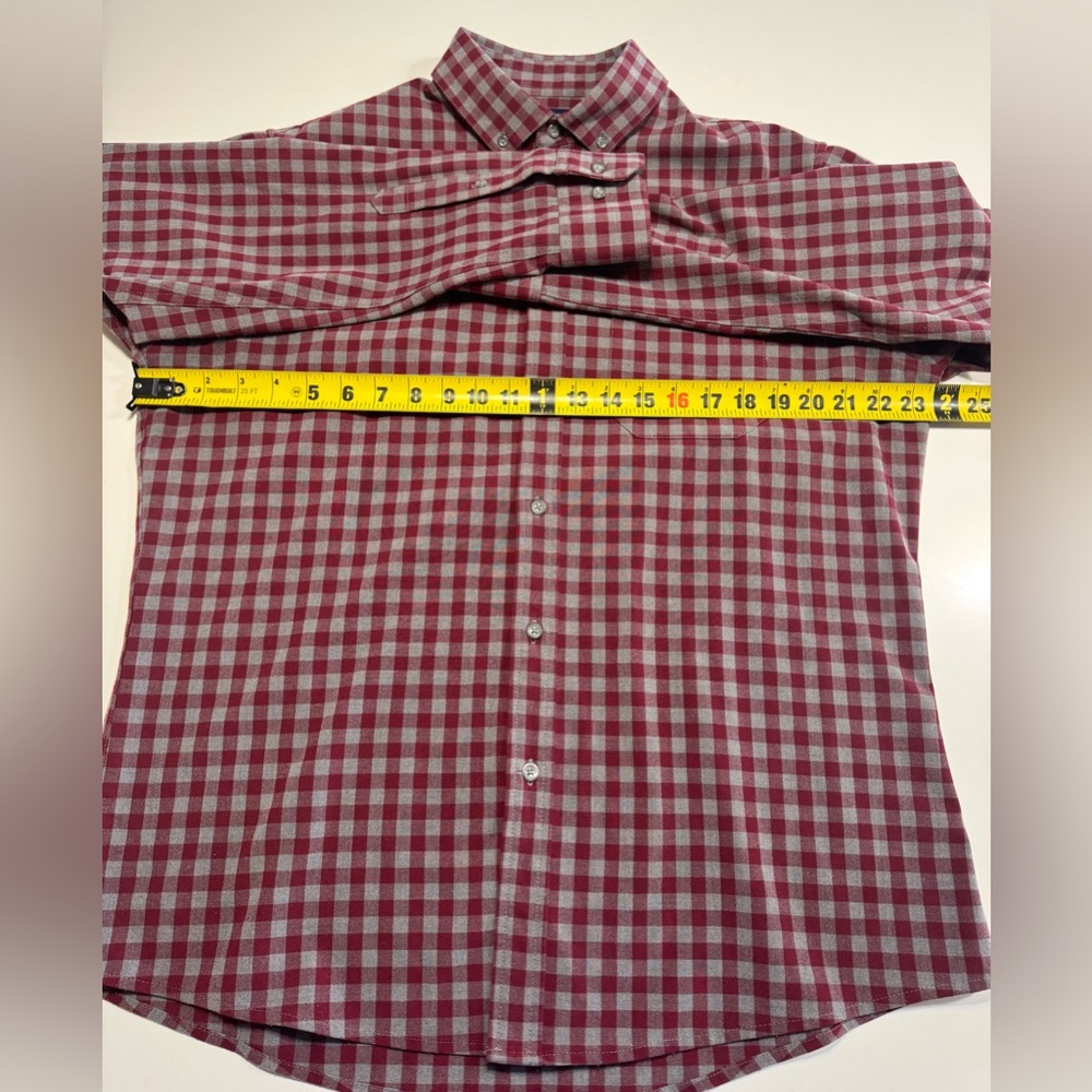 Mizzen + Main Mens XL Trim Fit Plaid Red Athleisure Performance City Flannel - Picture 6 of 8